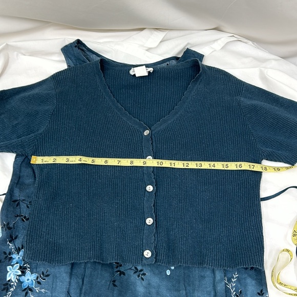 Vintage Darian Maxi Sleeveless Floral Dress with Cardigan Sweater Set Size 12 - Picture 11 of 16